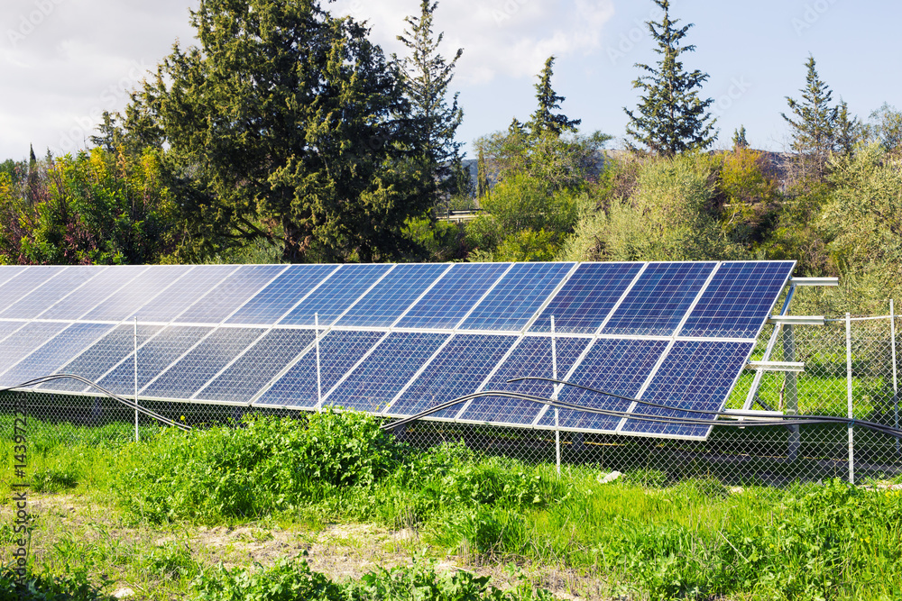 Solar panel produces green, environmentally friendly energy from the sun. Solar panel produces green, environmentally friendly energy from the sun.