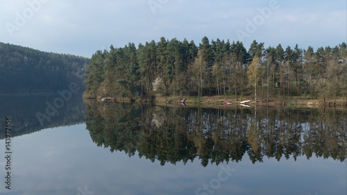 quiet spring morning at vltava river