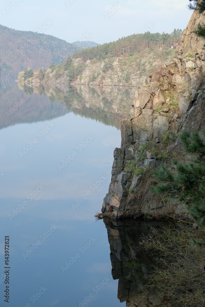 quiet spring morning at vltava river