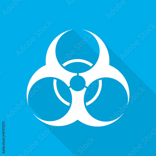 Flat biohazard icon. Vector illustration