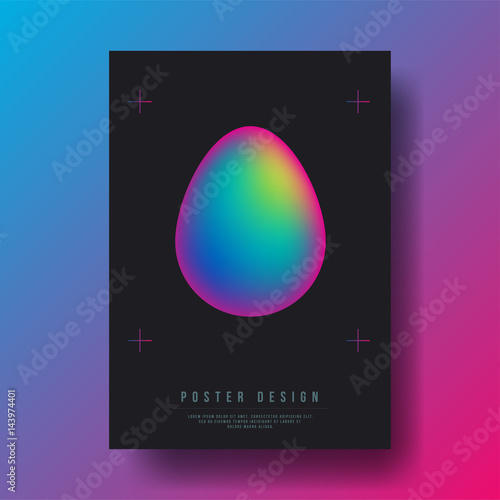 Abstract Colorful Gradient Easter Egg Cover Design layout for banners, wallpaper, flyers, invitation, posters, brochure, voucher discount - Vector illustration template