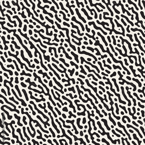 Vector Seamless Grunge Pattern. Black and White Organic Shapes. Abstract Background Illustration