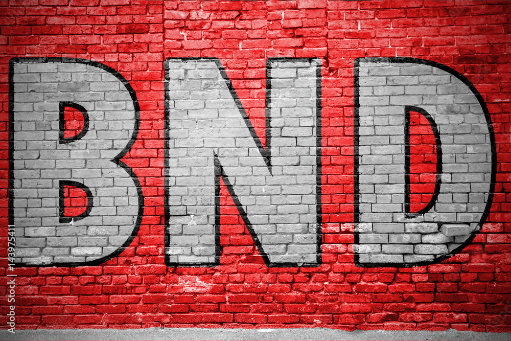 BND (Bundesnachrichtendienst) Graffiti Ziegelsteinmauer BND (Bundesnachrichtendienst) Graffiti Ziegelsteinmauer