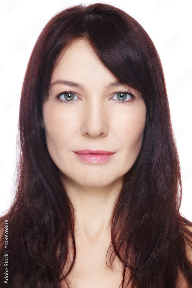 Beautiful healthy mature woman with clean make-up Beautiful healthy mature woman with clean make-up