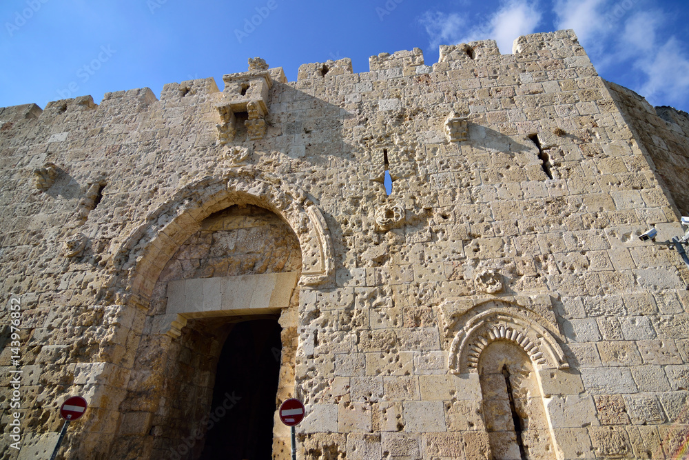 Zion Gate in old Jerusalem.