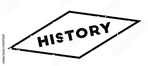 History rubber stamp. Grunge design with dust scratches. Effects can be easily removed for a clean, crisp look. Color is easily changed.