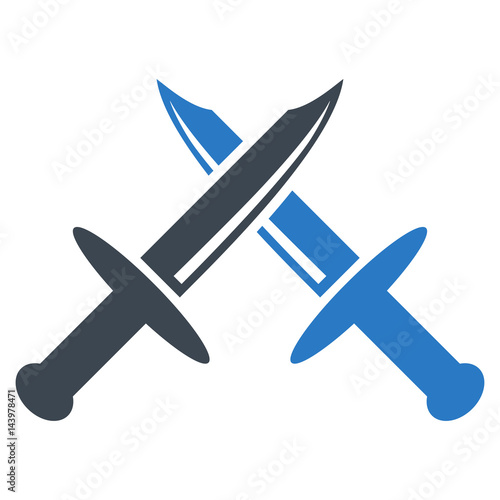 Cold Weapon flat raster icon. An isolated illustration on a white background.