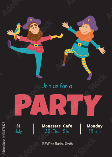happy pirates invitation
