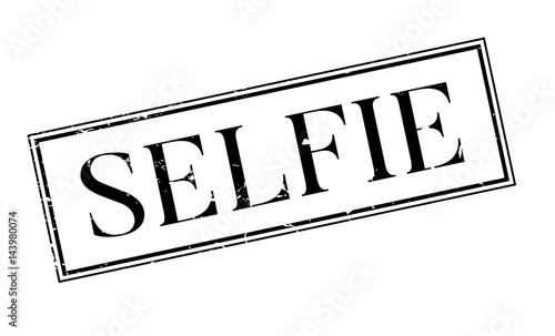 Selfie rubber stamp. Grunge design with dust scratches. Effects can be easily removed for a clean, crisp look. Color is easily changed.