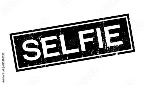Selfie rubber stamp. Grunge design with dust scratches. Effects can be easily removed for a clean, crisp look. Color is easily changed.