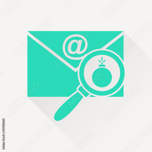 mail bomb flat icon. explosive device in the envelope vector illustration