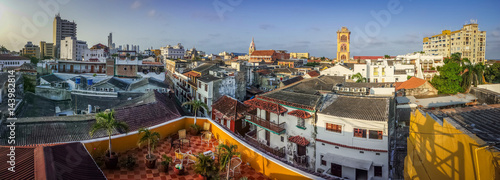 The panoramatic view of Cartagena town, Colombia