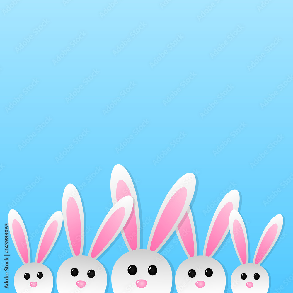 Easter design with bunnies. Vector.