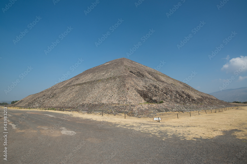 Teotihuacan, Mexico, circa february 2017: View on the pyramid of the sun in Archeological site Teotihuacan, Mexico Teotihuacan, Mexico, circa february 2017: View on the pyramid of the sun in Archeological site Teotihuacan, Mexico