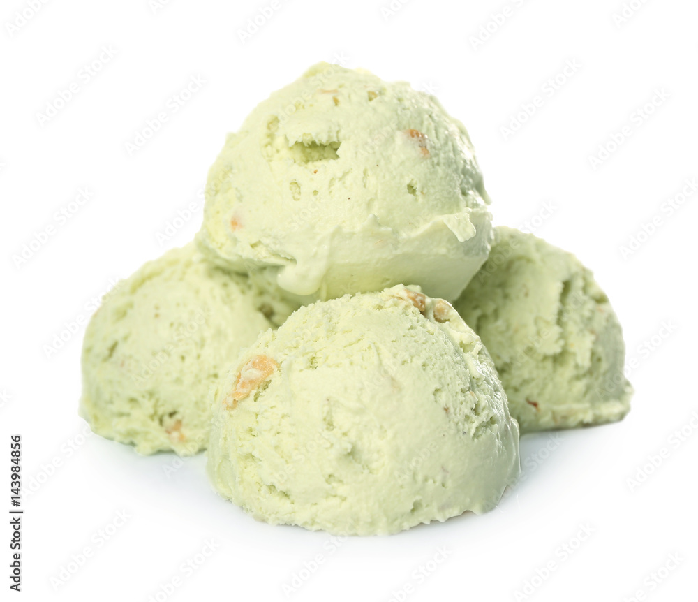 Ice-cream balls, isolated on white Ice-cream balls, isolated on white