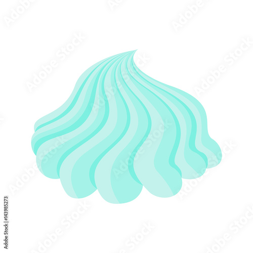 Mint cream Whipped and swirl. Green  curl. Confectionery Sweet Swirl