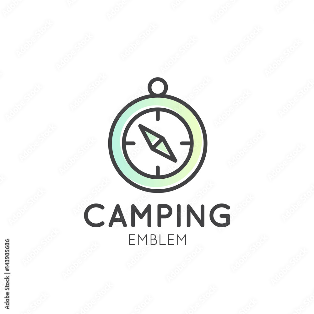 Vector Icon Style Illustration Concept of Camping Outdoor Activity Company App for Web and Mobile, Isolated Object Vector Icon Style Illustration Concept of Camping Outdoor Activity Company App for Web and Mobile, Isolated Object