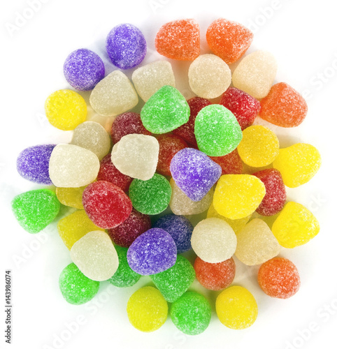 Colorful gumdrops. Isolated.