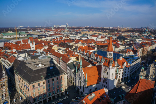 Panorama view of Munich city center.