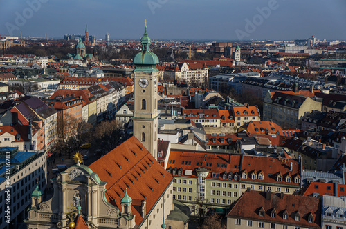 Scenic panorama of the Old Town architecture of Munich