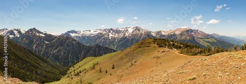 View of the Wallowa Mountains from the top of Mount Howard in Oregon
