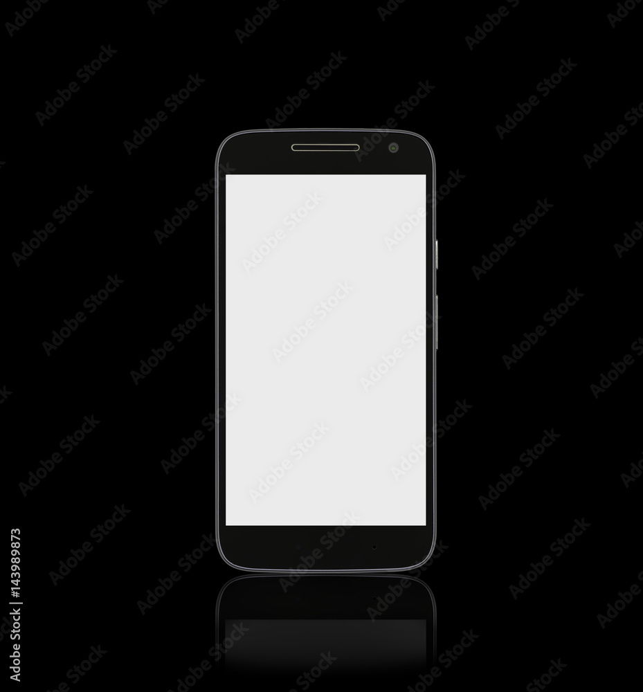 Smart phone on black background. With blank screen for mockup. Smart phone on black background. With blank screen for mockup.