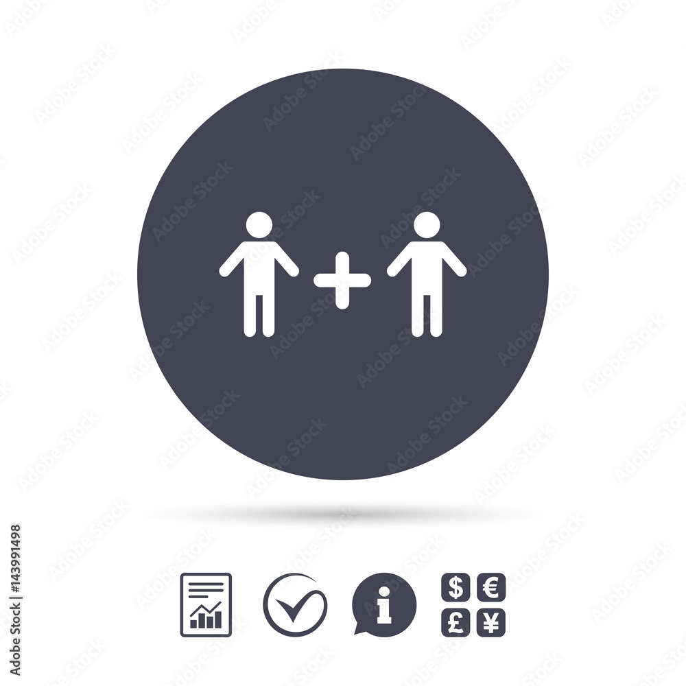 Obraz premium Couple sign icon. Male plus male. Gays.