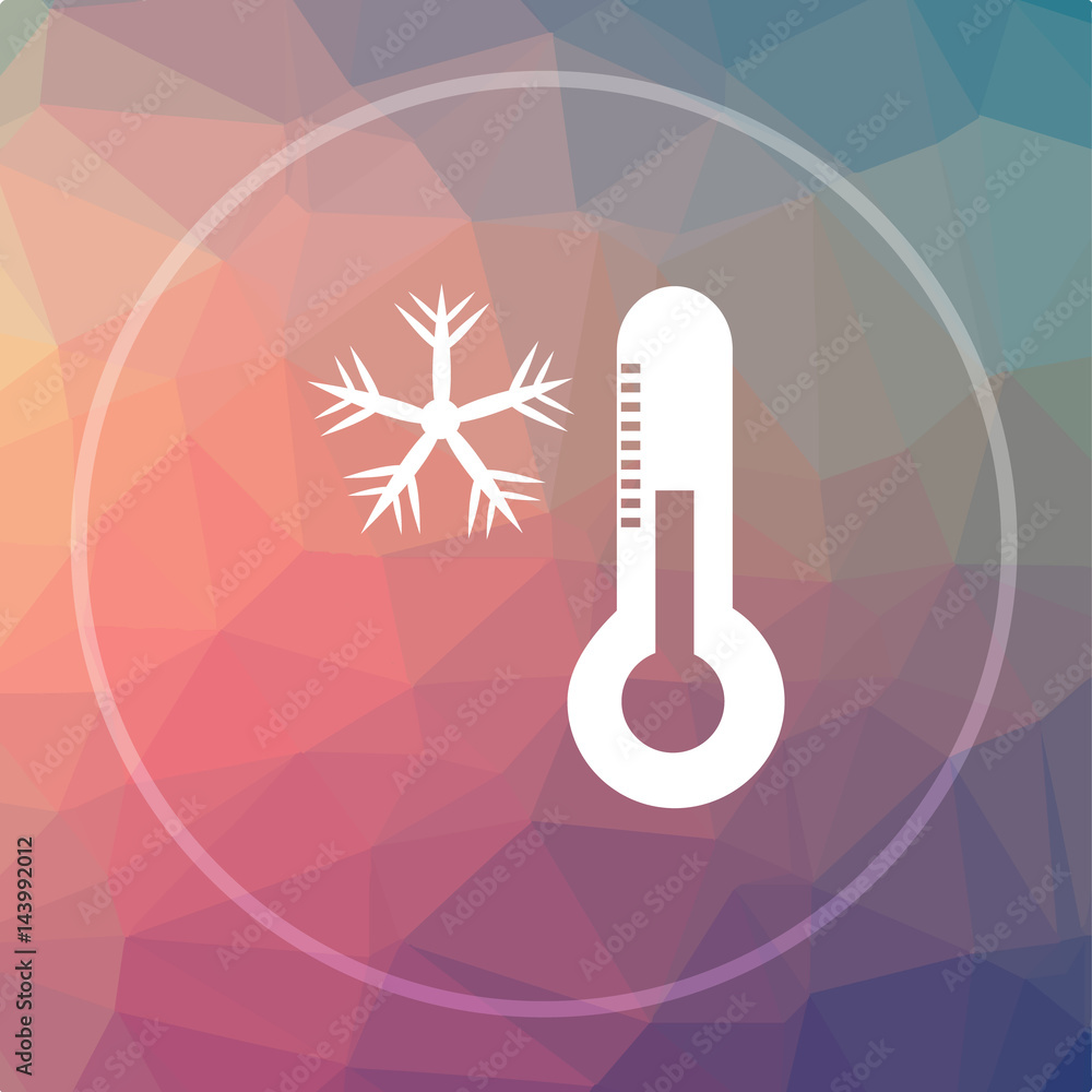 Snowflake with thermometer icon Snowflake with thermometer icon