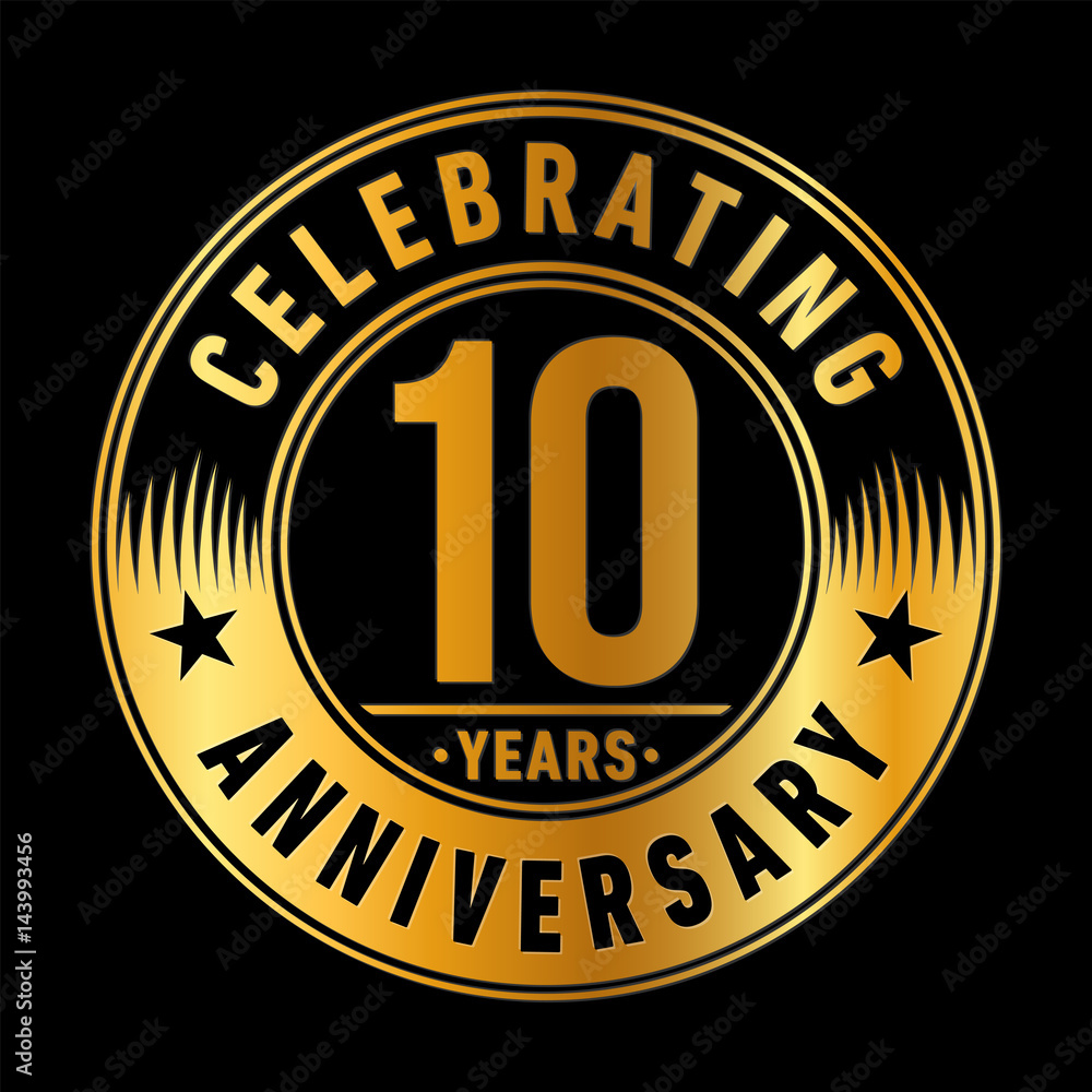 10 years anniversary logo template. Vector and illustration
