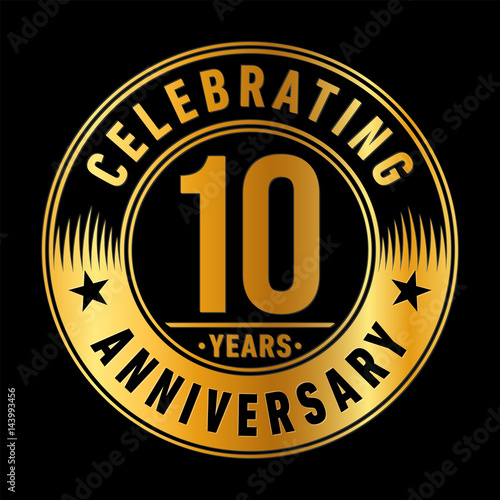 10 years anniversary logo template. Vector and illustration