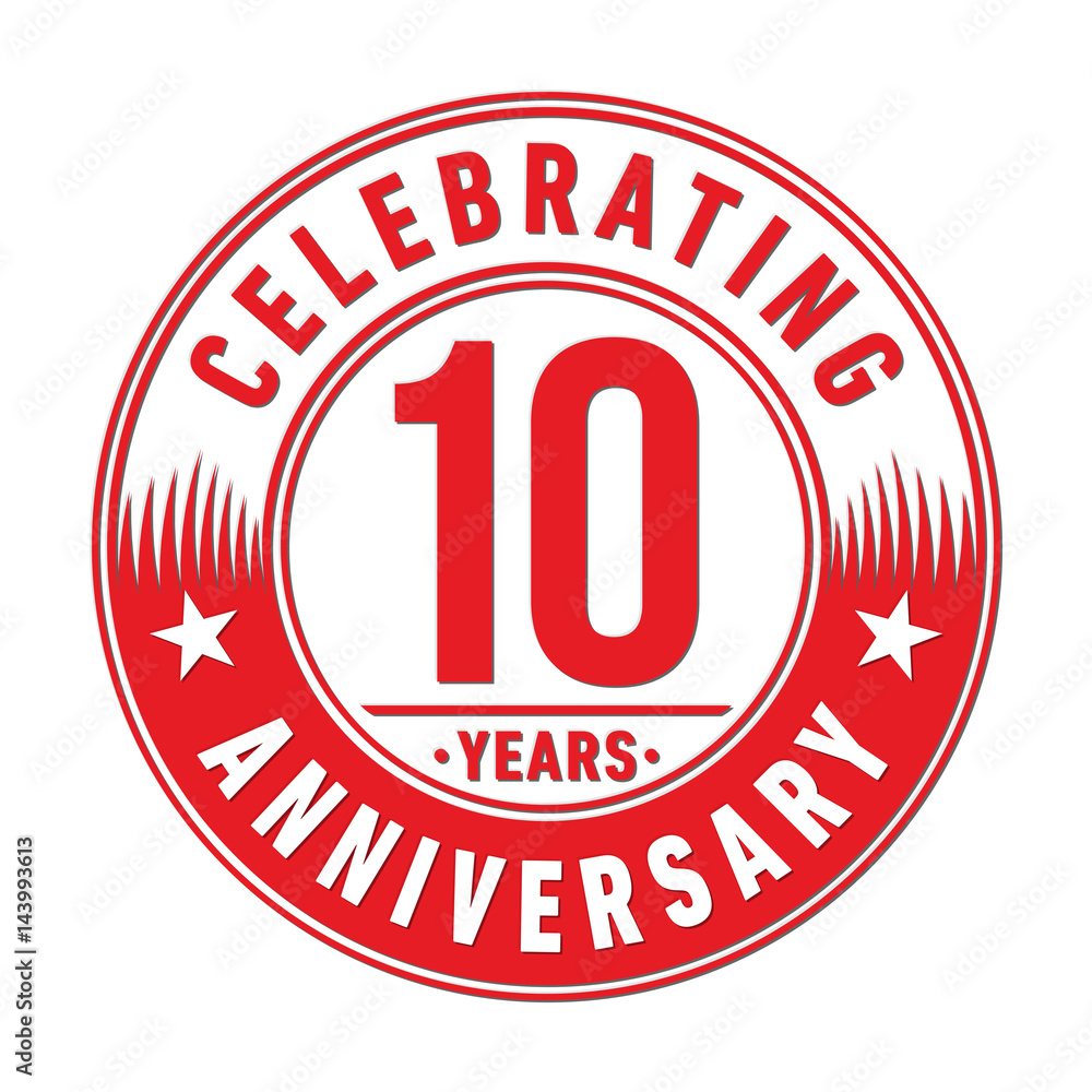 10 years anniversary logo template. Vector and illustration 10 years anniversary logo template. Vector and illustration