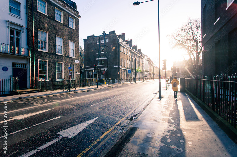 Sunny morning on the streets of old London