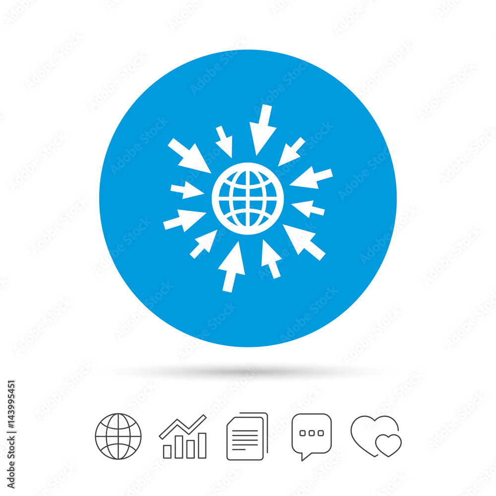 Go to Web icon. Globe with mouse cursors. Go to Web icon. Globe with mouse cursors.