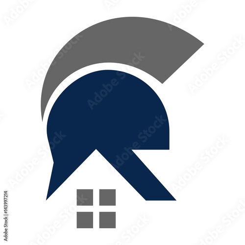helmet and home symbol. logo vector.