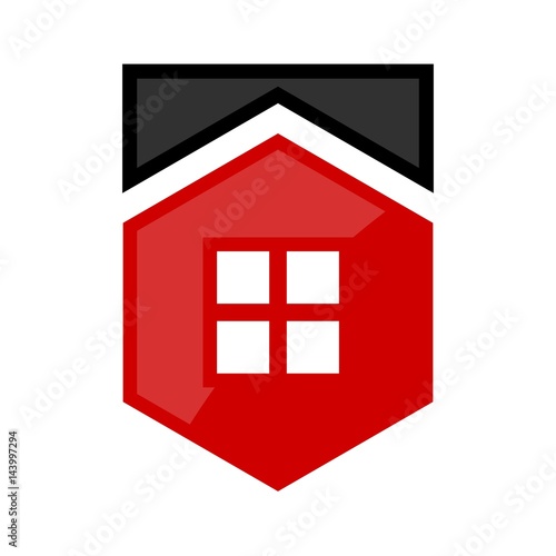 shield and home logo vector.