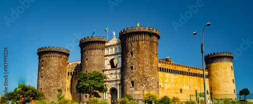 The medieval castle of Maschio Angioino or Castel Nuovo (New Castle), Naples, Italy.