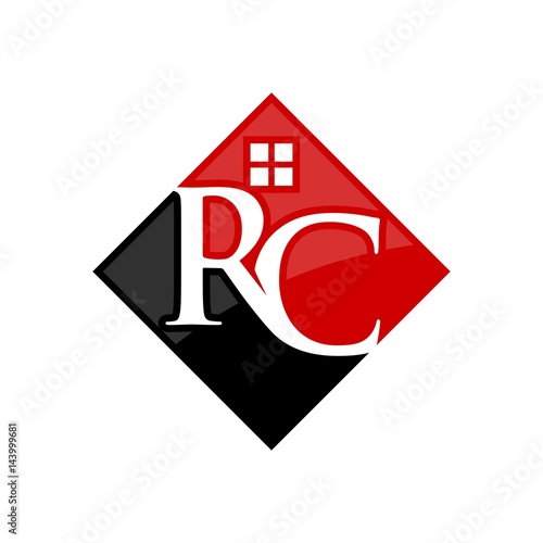letter r and c logo vector.