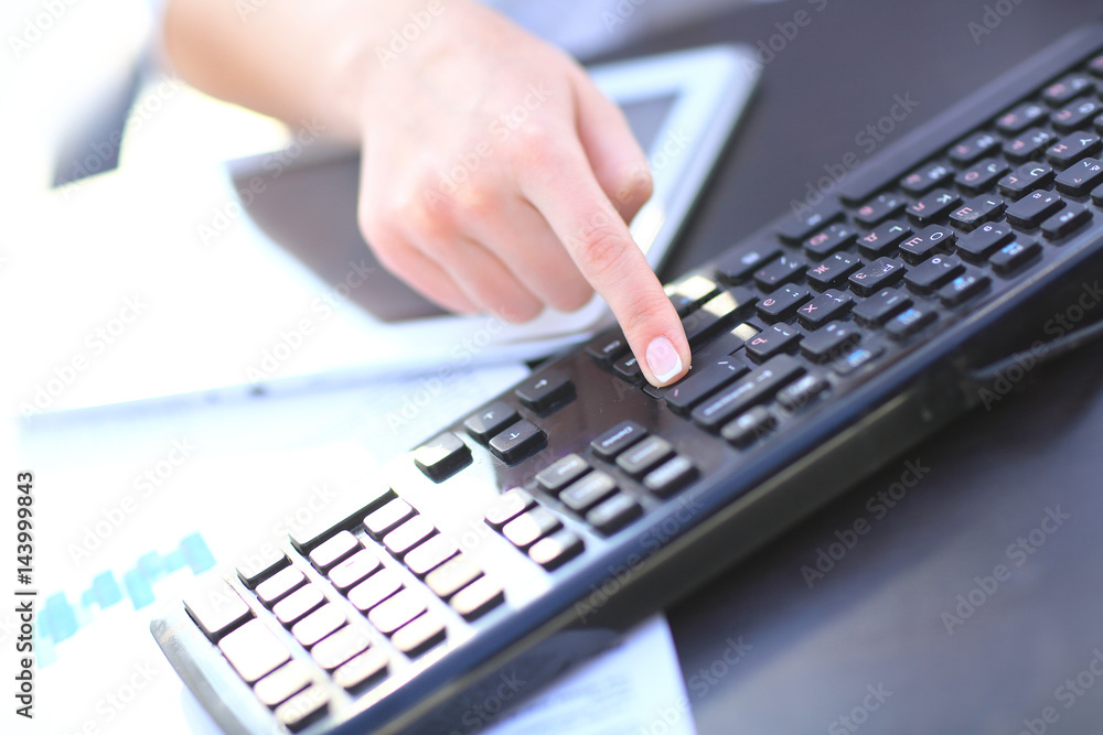 Hands of an office woman typing Hands of an office woman typing