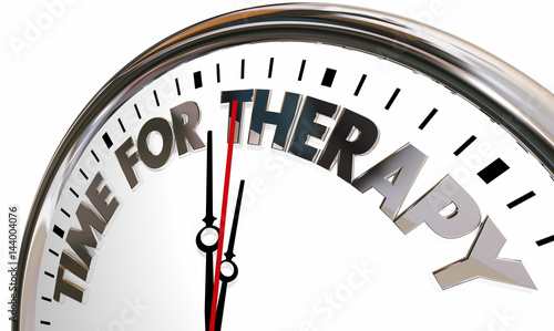 Time for Therapy Clock Feel Better Health Care Help 3d Illustration