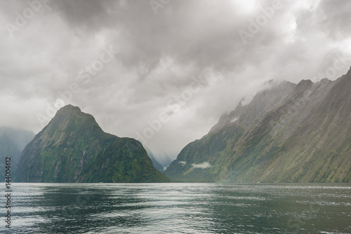 landscape of high mountain glacier at Milford sound, New Zealand © superjoseph