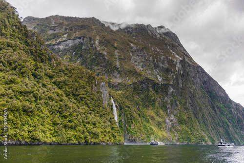 Stirling Waterfalls , Milford Sound, Fiordland, South Island of New Zealand