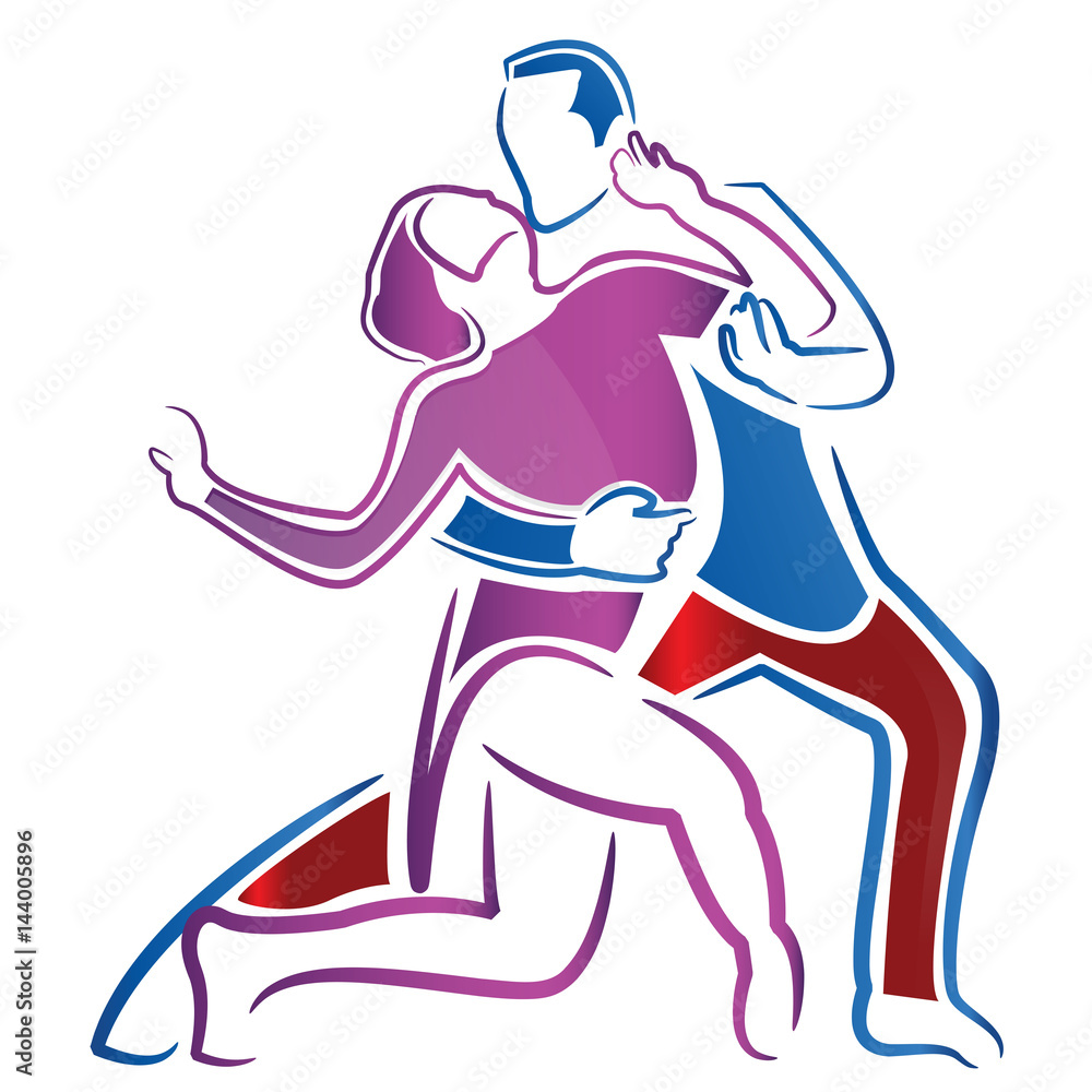 Fototapeta premium Vector illustration dance people
