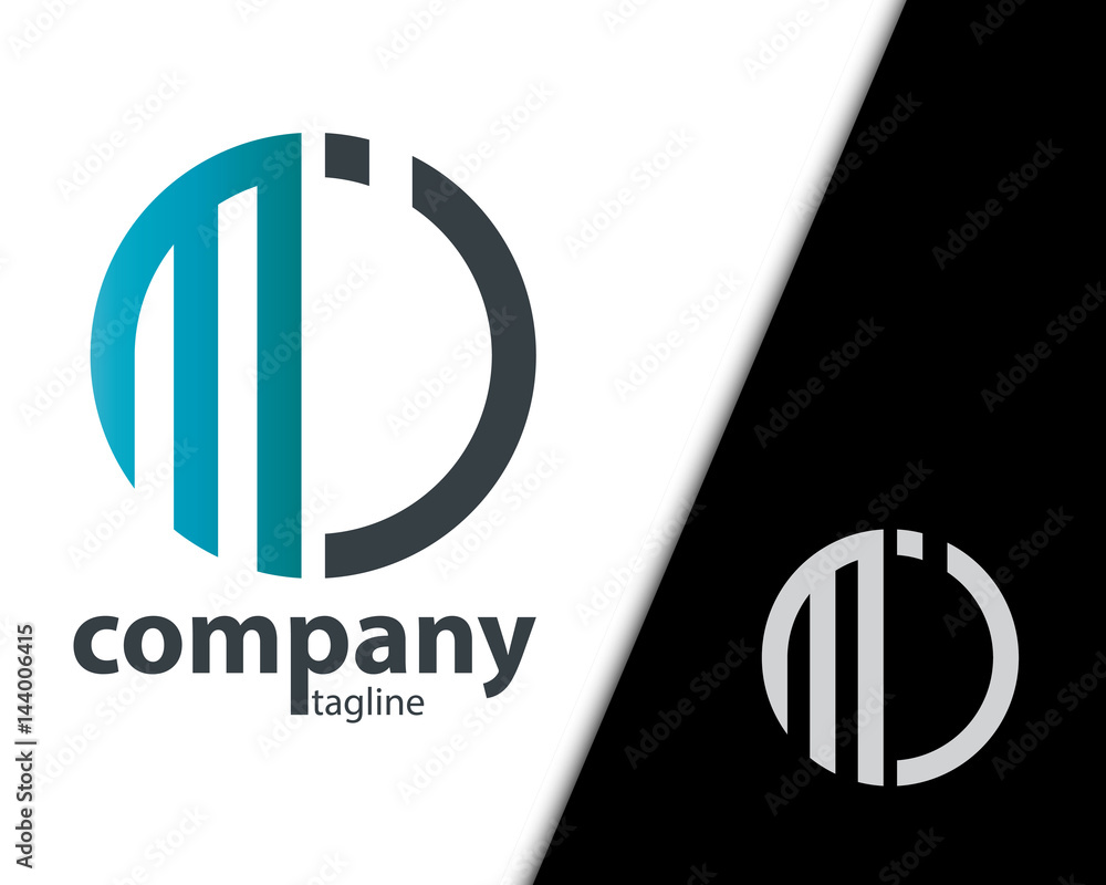 Initial Letter MJ With Linked Circle Logo Initial Letter MJ With Linked Circle Logo