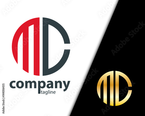 Initial Letter MC With Linked Circle Logo