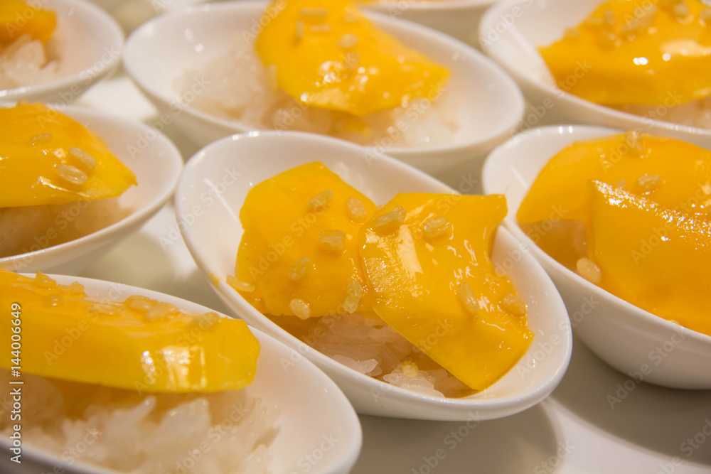 Sticky Rice with Mango close up Sticky Rice with Mango close up