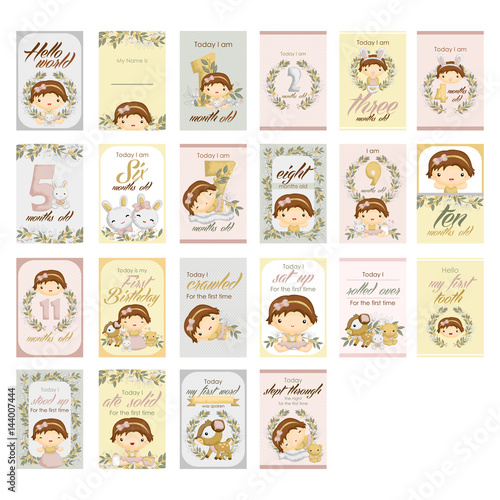 Baby girl milestone olive