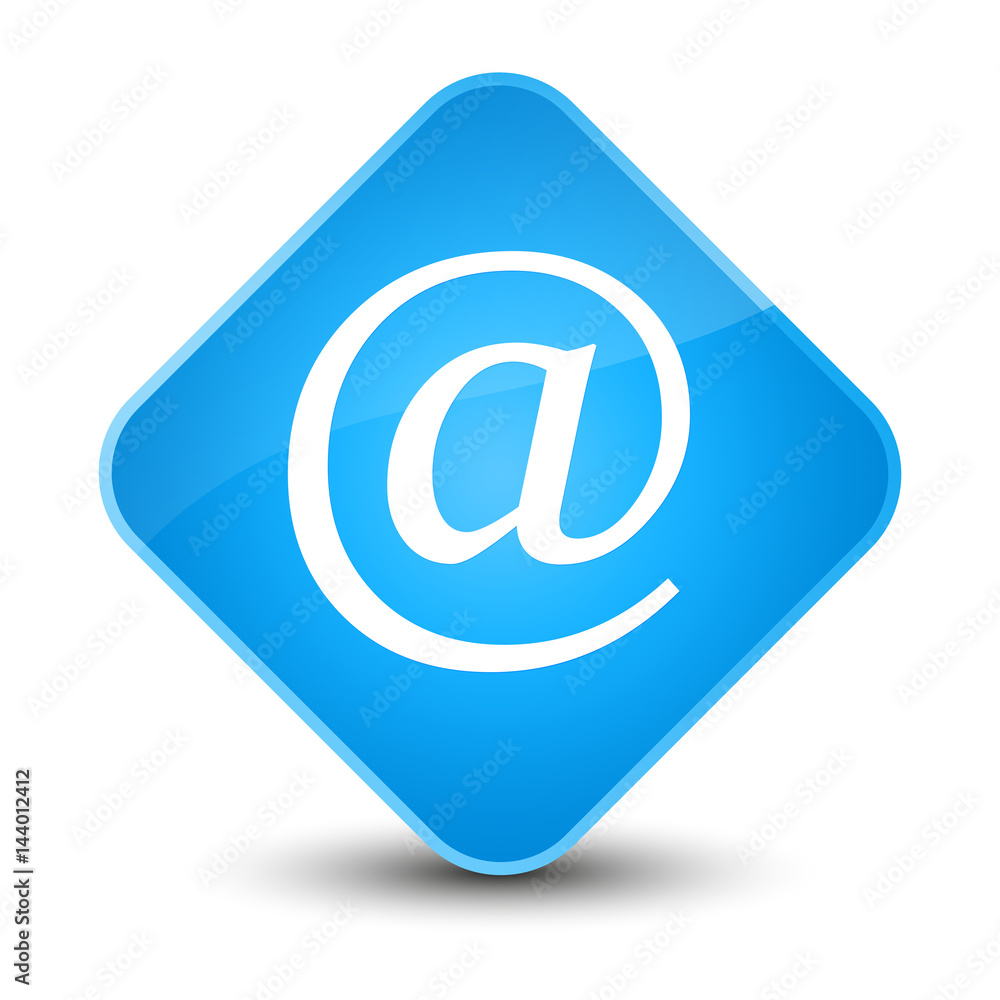 Email address icon elegant cyan blue diamond button Email address icon elegant cyan blue diamond button