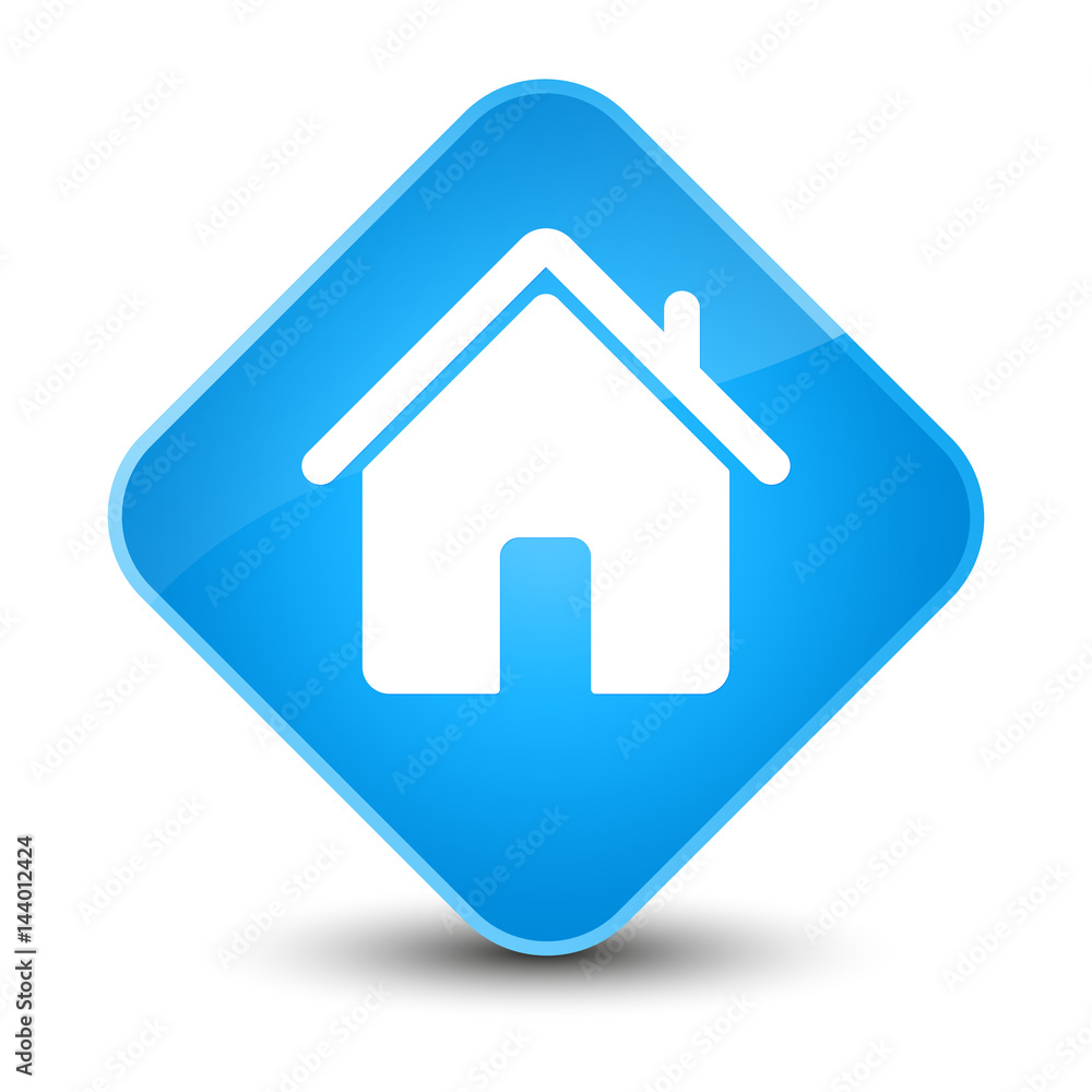 Home icon elegant cyan blue diamond button Home icon elegant cyan blue diamond button