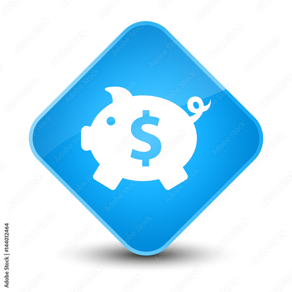 Piggy bank dollar sign icon elegant cyan blue diamond button Piggy bank dollar sign icon elegant cyan blue diamond button
