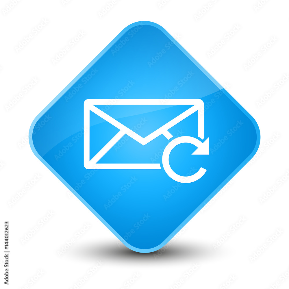 Refresh email icon elegant cyan blue diamond button Refresh email icon elegant cyan blue diamond button